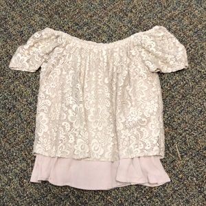 Off the shoulder lace blouse